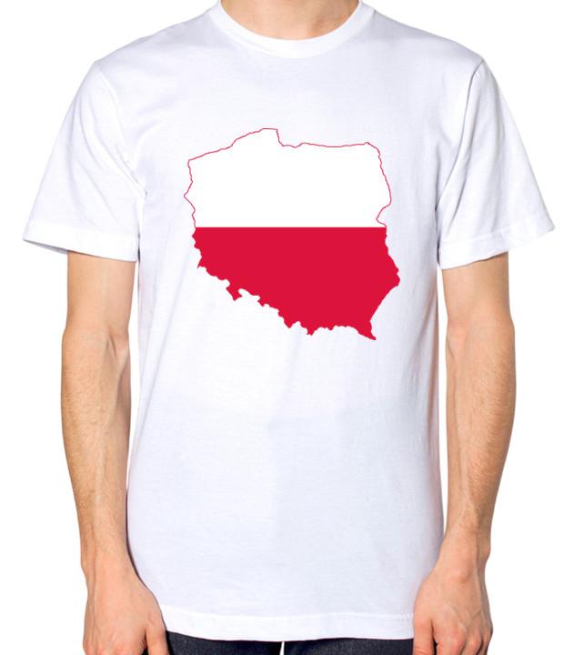 Poland Flag Map T-Shirt Polish Tee Top 2XL