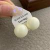 Korean version of dopamine color spherical earrings women's new fashion resin stud earrings sweet and cute round bead earrings