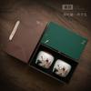 Retro ceramic tea can home large black tea green tea packaging box storage tea can Chinese lotus high-end gift box set