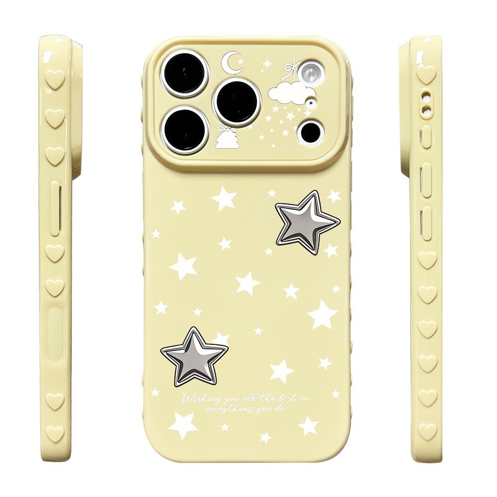 Stereo pentagram suitable for anti-drop iPhone16 mobile phone case Apple 17 protective case creative 17Promax new model