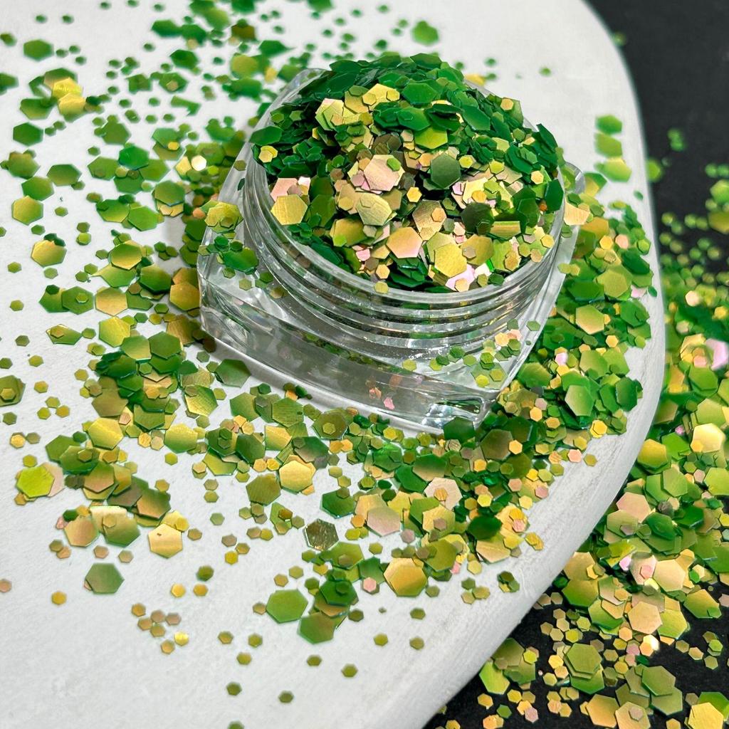 Gradient Matte Hexagon Nail Art Sequins - DIY Laser Glitter Powder Decorations.