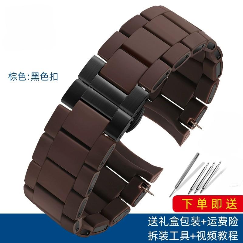 20mm 23mm watchband For Armani AR5906 AR5905 AR5890 AR5889 5858 5920 Silicone +Stainless steel strap men woman Rubber bracelet