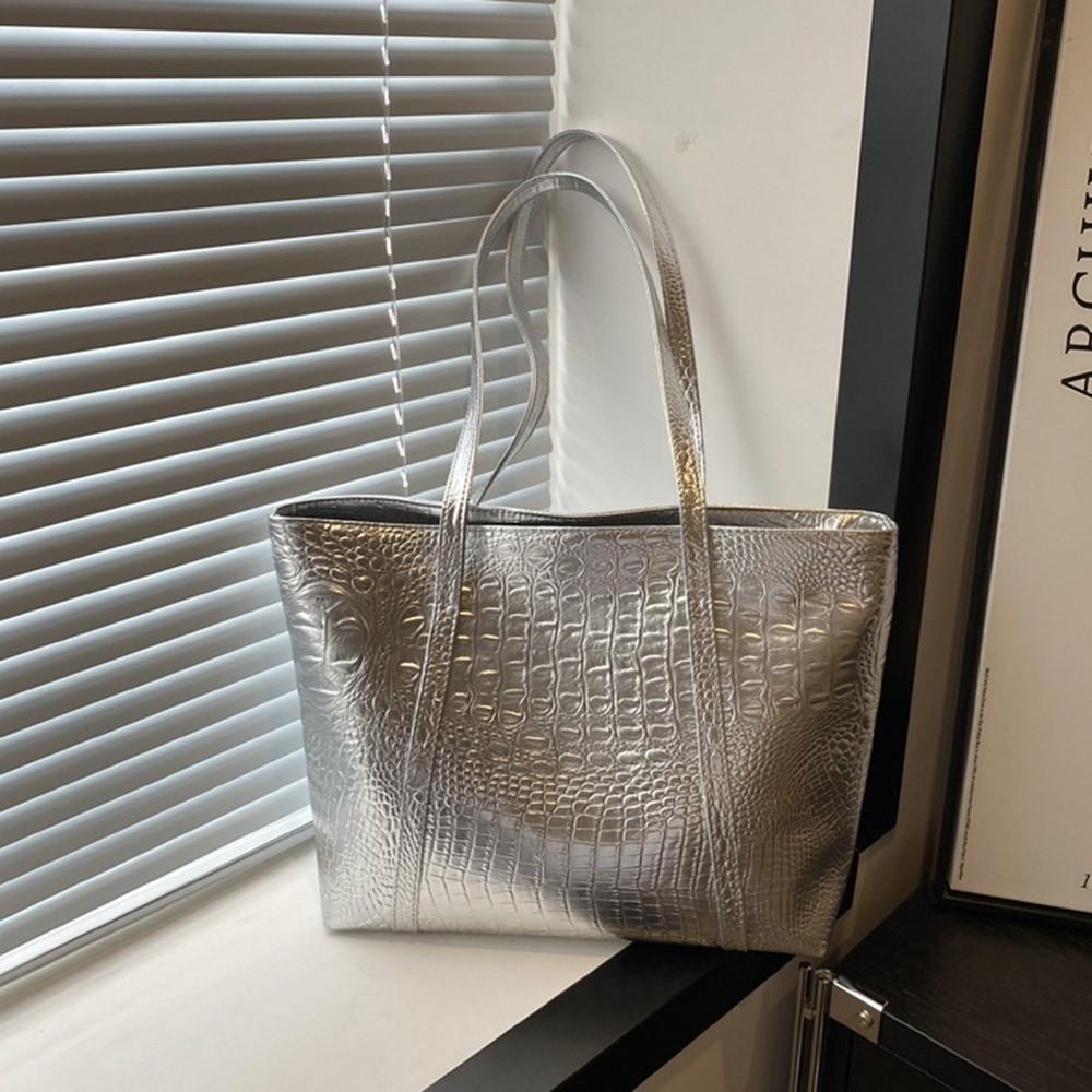 Crocodile Pattern Female Shoulder Bag PU Leather Armpit Tote Bag Fashion Women Handbag  Daily