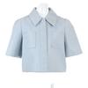 LOEWE [New/Domestically Manufactured/2023AW] S540Y30L44 Bonded Lambskin Cropped Shirt Jacket 40 Powder blueUsed