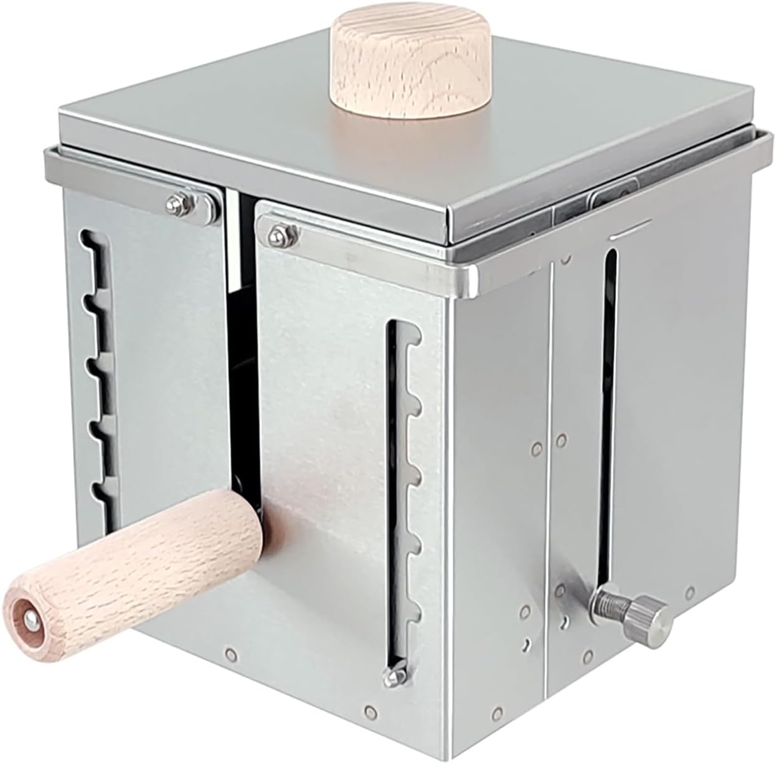 

Hand-crank coffee roaster for camping and direct flame roasting.