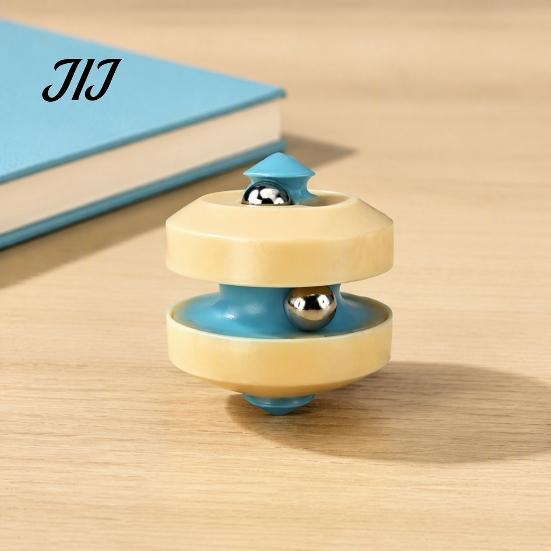 Marble Run Spinner Toy Rotatable Spinning Top with Rolling Ball, Stress Relief Fidget Fingertip Gyro Toy, Double Layer Track for Adults Double-track