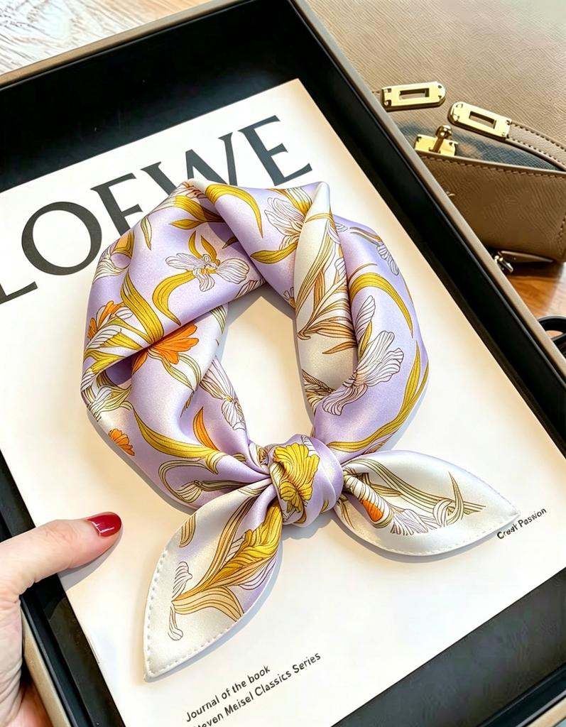 [111 mulberry silk] Bonas women's silk small square scarf silk scarf 11 new autumn and winter gift mother small scarf