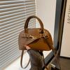 Fashion Small Size Shoulder Bag Handbags Solid Color Shell Bag Belt Buckle Design Top-handle Bags Women