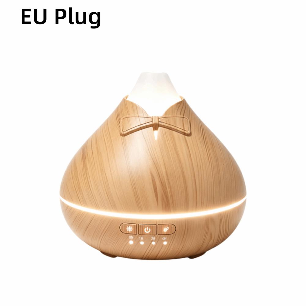 Wood Grain Cool Mist Humidifier Quiet Essential Oil Scent Machine Home Use