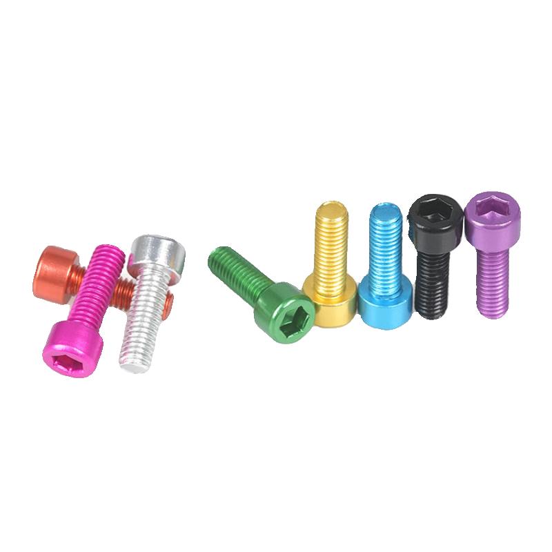 5pcs M3 M4 M5 M6 7075 Aluminum Allen Scerw Colourful Aluminum Hex Socket Cap Head Machine Screw Bolts Length:6/8/10/12/14/15mm