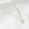 925 silver, gold-plated mother-of-pearl, multi-square necklace