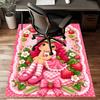 1pc Princess Strawberry Design Printed Area Rug Carpet for Bedroom Living Room Home Decor Rugs Mat Non Slip Mat Rug for Bedside