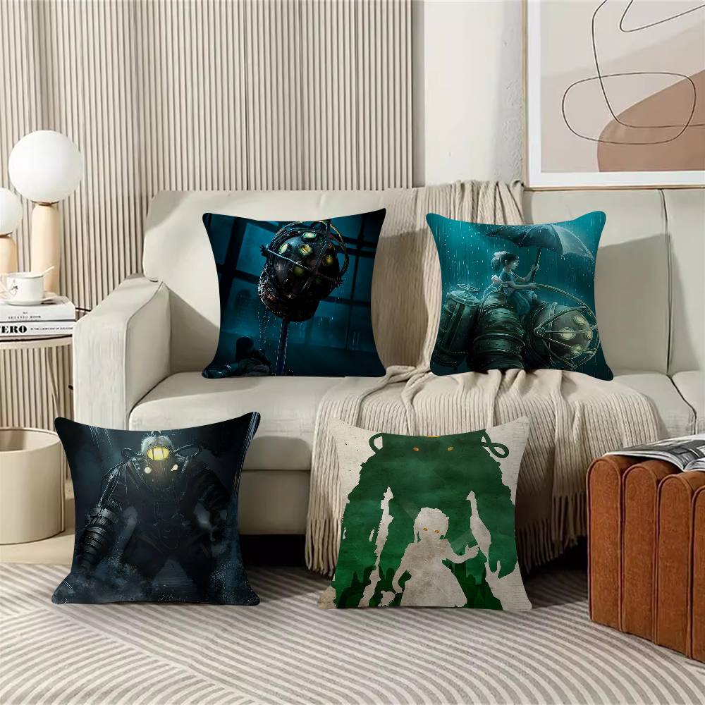 PC BioShock Game Cushion Cover Car Throw Pillow Case For Sofa Car Christmas Gift