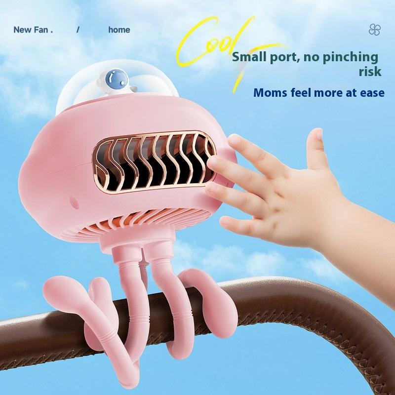 Stroller Small Fan Small Octopus Fan Trolley Fan Children Outdoor Dormitory Small Fan