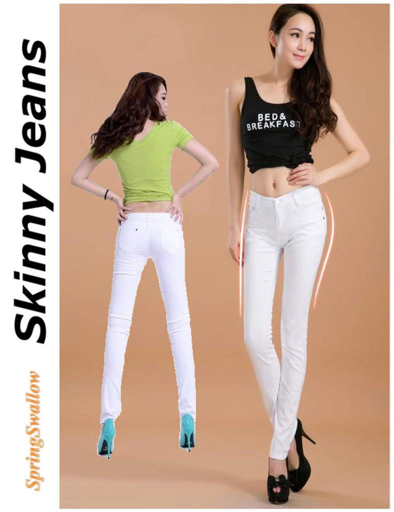 Spring Swallow Women's Colorful Skinny Denim Jeans, Stretch, Stylish, Winter, Beige, Leg-Lengthening, Beautiful Look (Beige, Size 27)