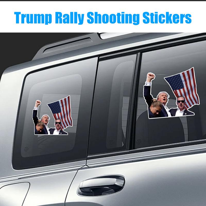 Celebrity Car Stickers 10pcs Waterproof President Election Support Labels Commemorative Automobile Decals For Car Window Vehicle