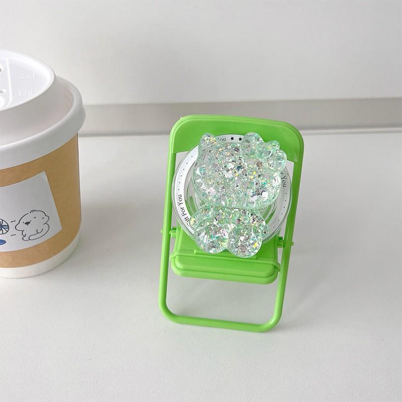 

Korean Ins Style Transparent Glitter KT Cat Phone Airbag Bracket Magnetic Suction Magsafe Retractable Support
