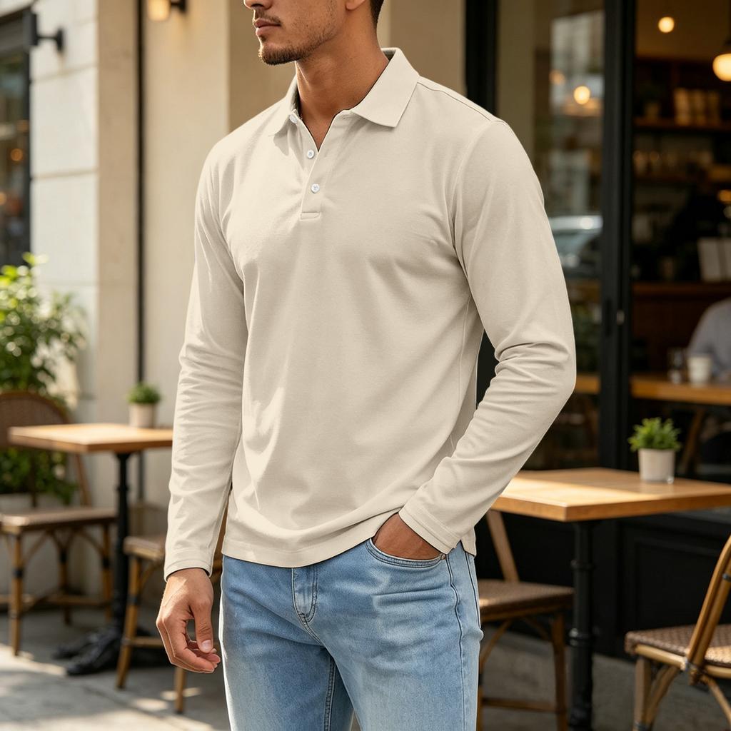 Men's Color Long Sleeve Shirt for Outdoor Casual Wear