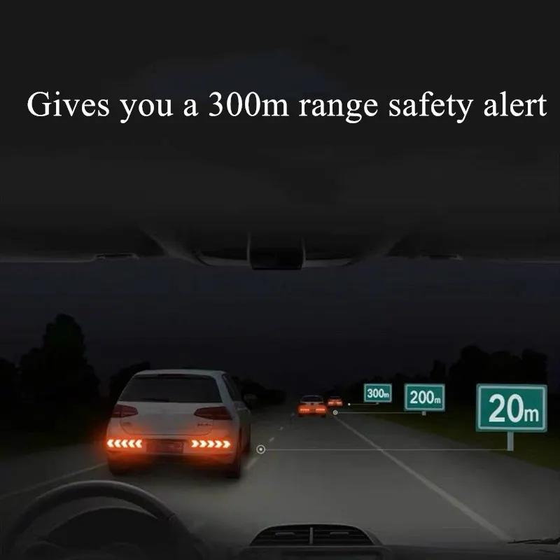 4/20pcs Car Reflective Arrow Sticker Safety Warning Sticker for Car Bumper Trunk Reflector Hazard Tape Car Styling Luminous Film
