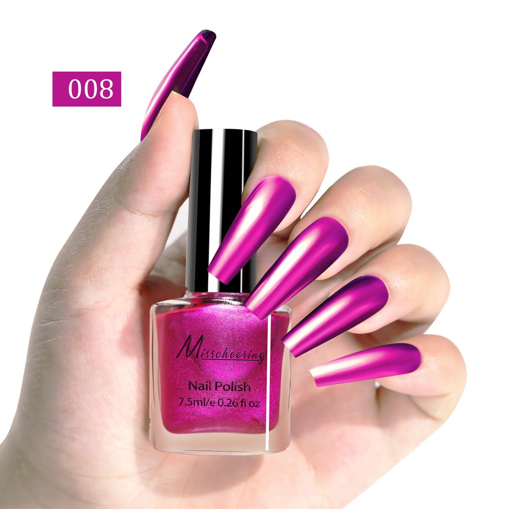 Nail Art Metal Mirror Nail Polish No Baking Quick Drying Effect Long-lasting Nail Art Multi-color Glossy Nail Polish