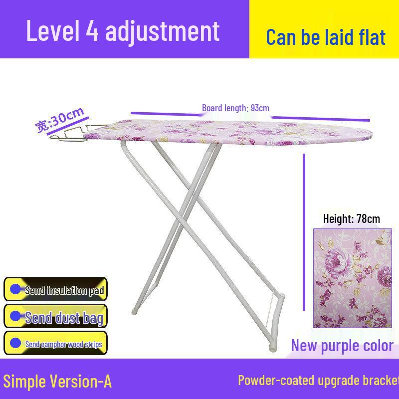 Reinforced Foldable Ironing Board with Handheld Rack - High-Grade Household Accessory