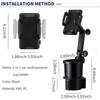 Car Cup Holder Expander with Cell Phone Mount 360 Rotation Cup Holder Expander Smartphone Mount Auto Interior Accessories