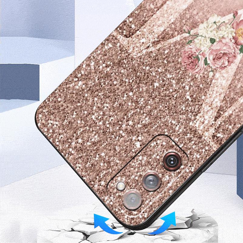Letter Pink Shiny M R Case For Samsung Galaxy S24 S23 S22 Ultra S20 FE S21 S10 Note 20 10 Plus Phone Cover