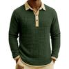 Men's Quilted Knit Color,blocked Pullover Button,down Top