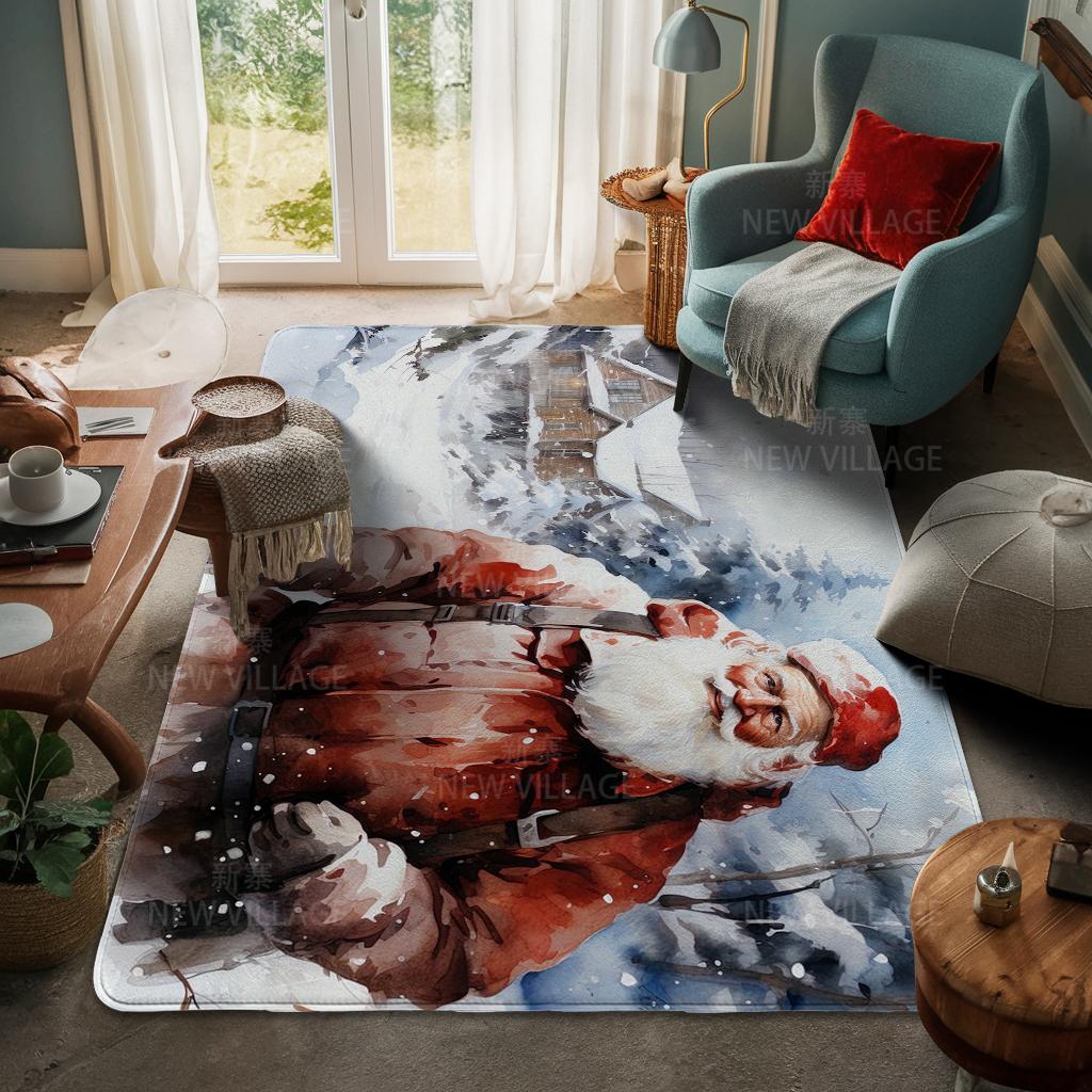 House Entrance Carpet Home Door Mat Living Room Bath Foot Bathroom Non-slip Water Absorption Rugs Bath Merry Christmas Winter