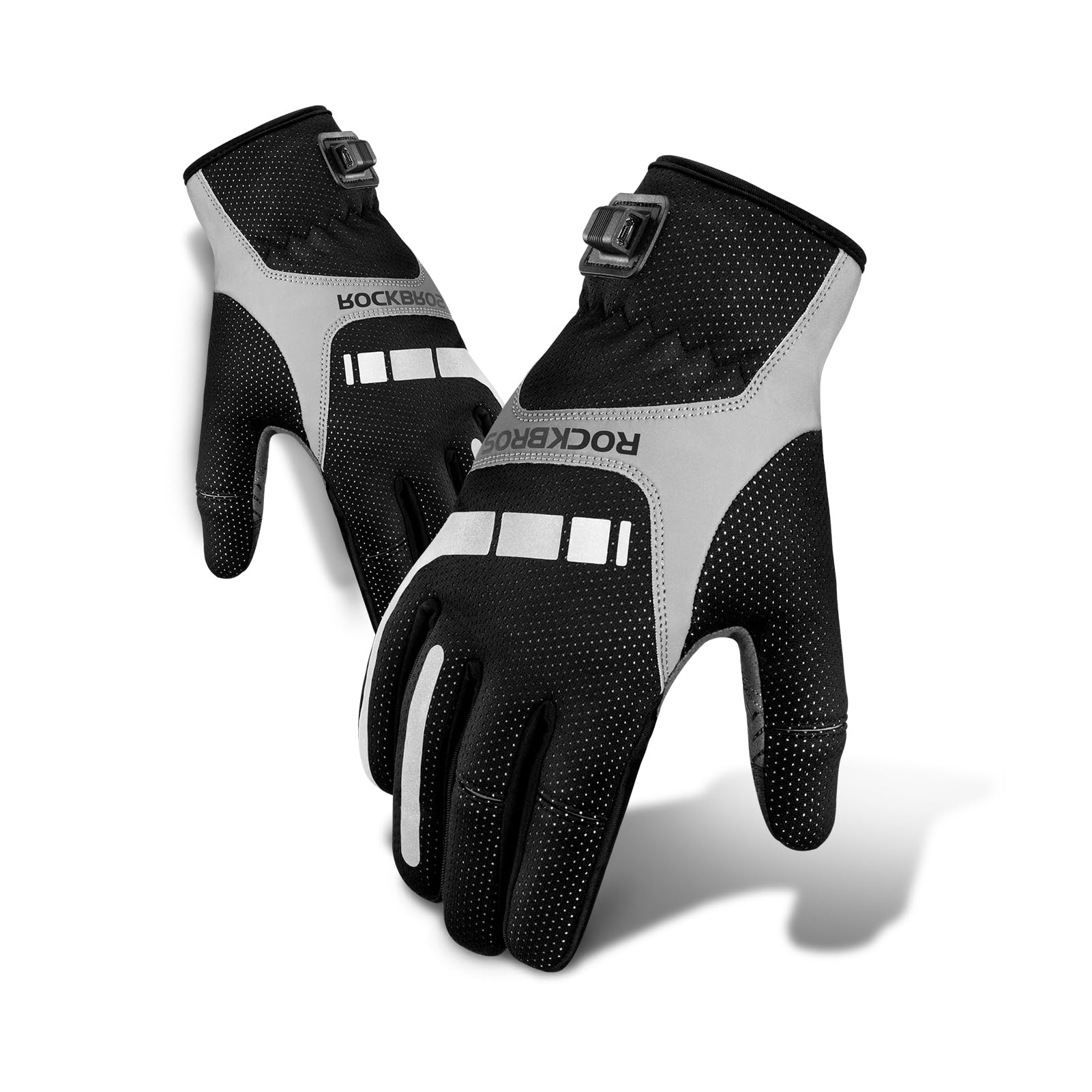 

ROCKBROS Electric Heated USB Cycling Touchscreen SBR Shock Perfect for and Outdoor and Size M Gloves, Powered, Gloves, Windproof, Cold-Proof, Warm,