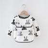 0-2Y Baby Toddler Long Sleeve Bib Cute Colorful Cartoon Printing Waterproof Smock Bib Boys Girls Burp Cloth Feeding Accessories