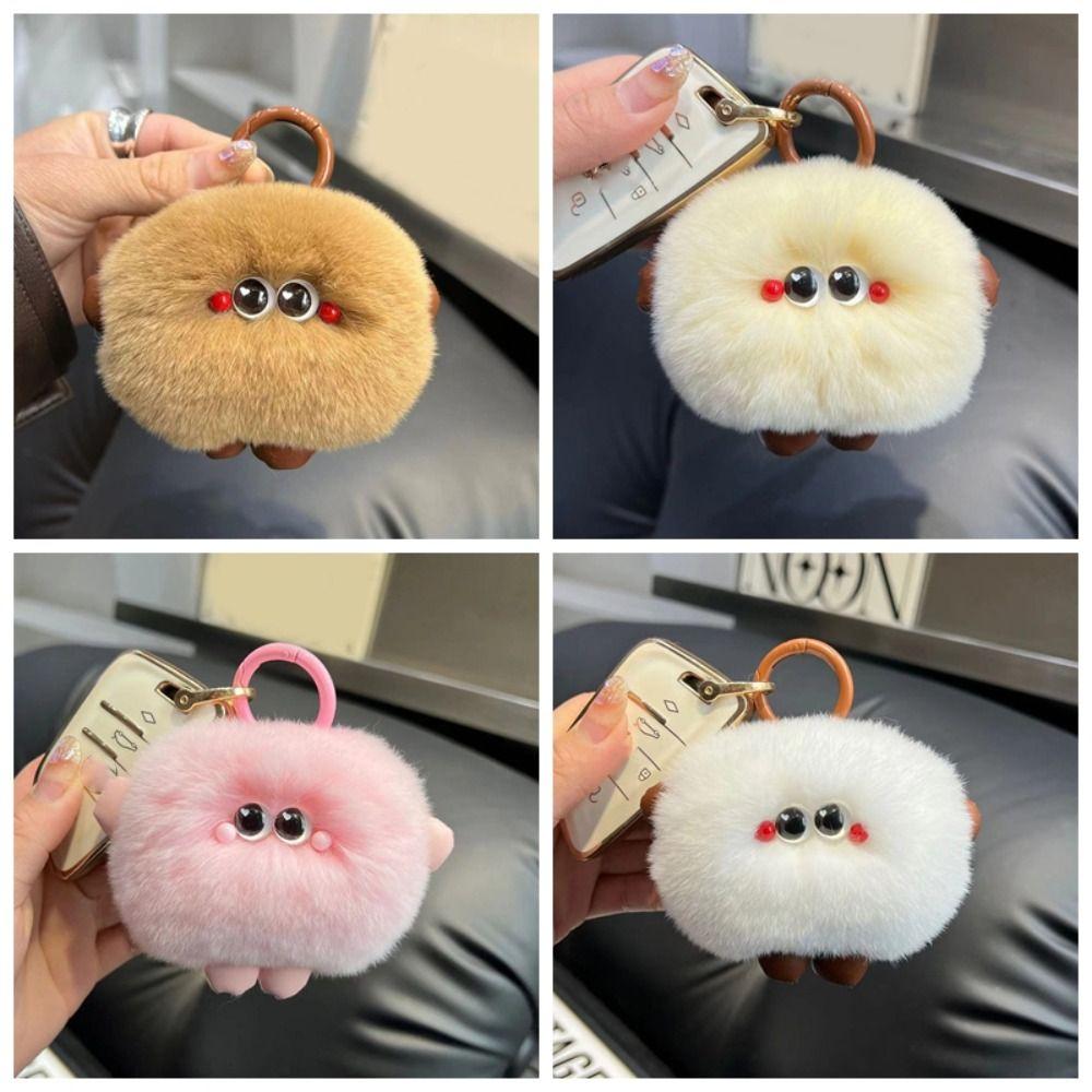 

Furry Cartoon Doll Pendant Bag Hanging Plush Doll Keychain Jewelry Gift розовый