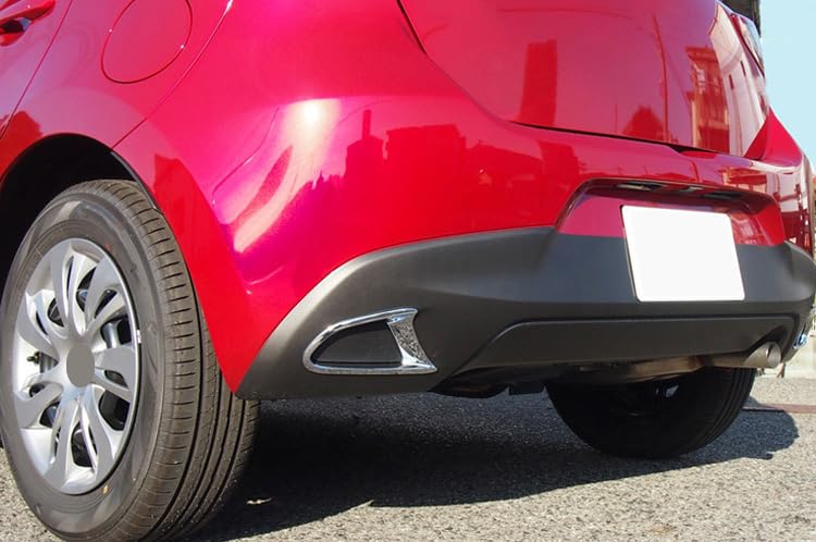 RUIQ Mazda Demio DJ Series Dedicated Exterior Chrome Plated Rear Fog Lamp Garnish Bezel Cover Aftermarket Part for Mazda 2 Demio -