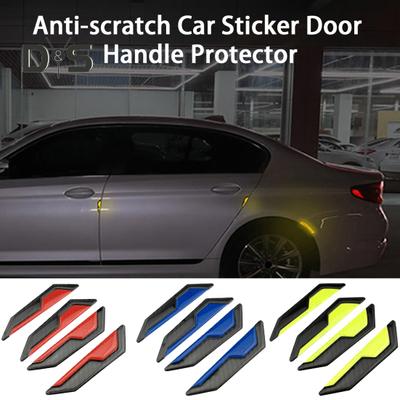 4 pezzi adesivi riflettenti autoadesivi per auto, decalcomania riflettente per maniglia premium resistente ai graffi