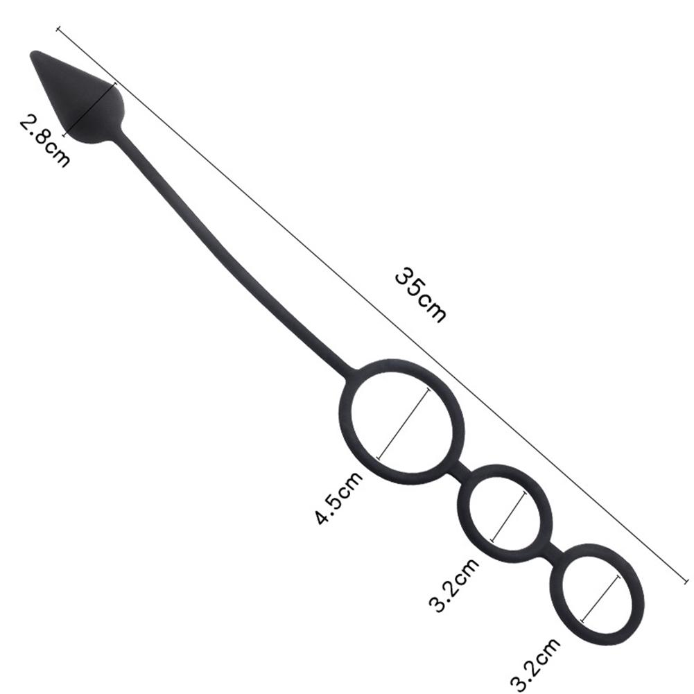 Men Three Ring Lock Anal Time Plug Delay Prostate Massager Toys Sex
