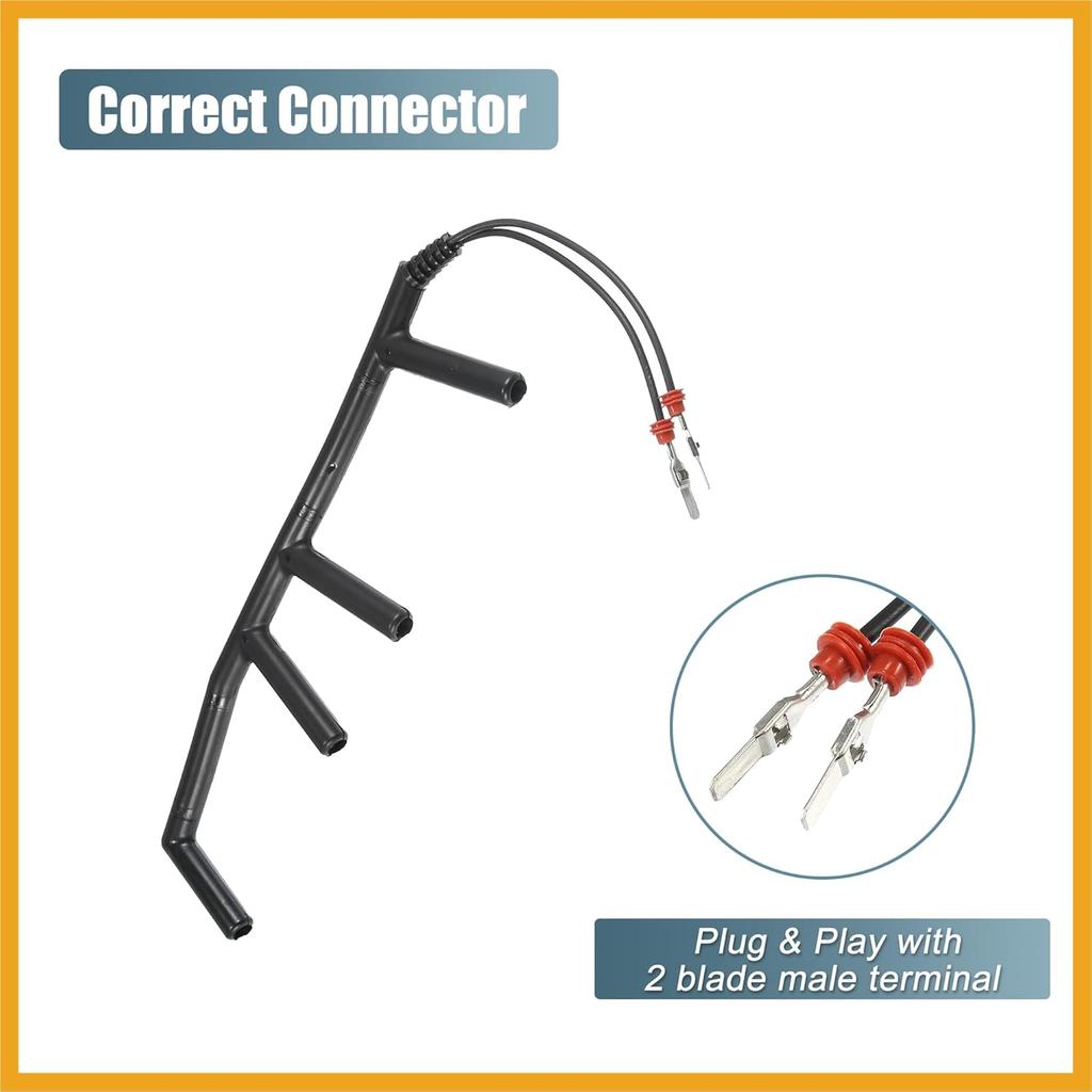 Glow Plug Wiring Harness with 2 Wires 028971766 for Volkswagen Beetle 98-03 for VW Golf Jetta for VW Passat 1996-1997 L4 1.9L Diesel 2 Male Terminal