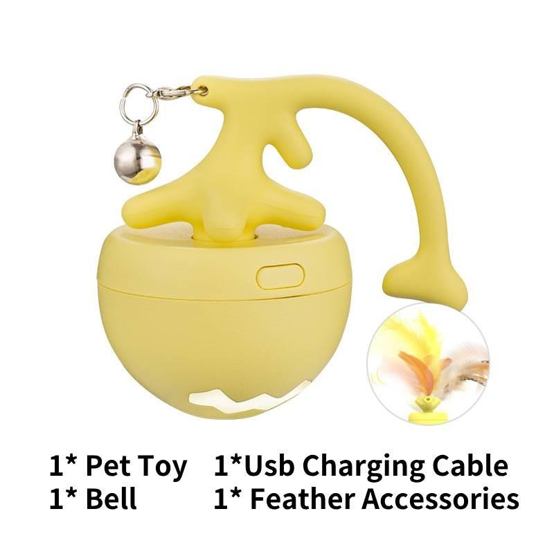 

Электрический катящийся мячик для кошек в виде рыбной кости, умная движущаяся игрушка для домашних кошек, снимающая скуку жёлтый