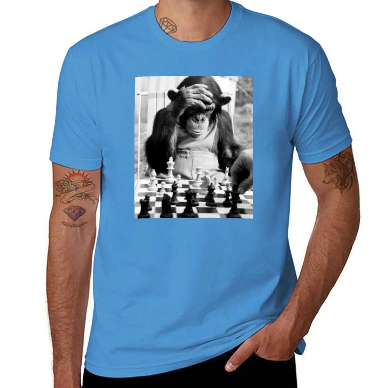 Забавная Шахматная Обезьяна мат королю шахматная доска 3d шахматная пешка комната умная обезьяна гений iq игровая ночь настольная игра шимпанзе Футболка S