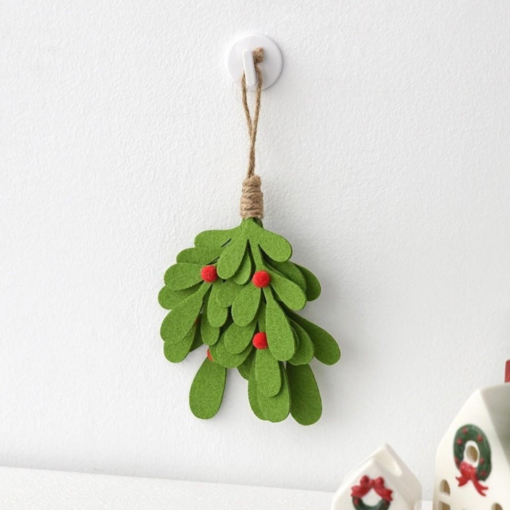 Non-woven Christmas Leaf Branch Pendant Lightweight Xmas Tree Hanging Ornament Holiday Party