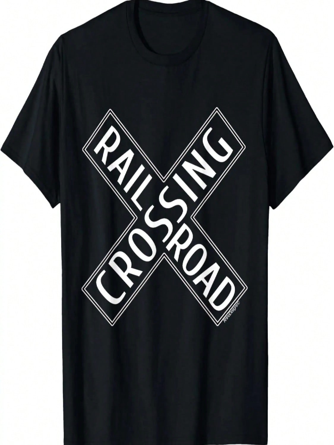 Rail Road Crossing Road Sign T-Shirt S разноцветный
