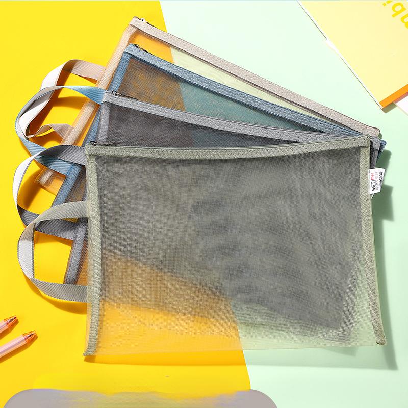 

A4 сетчатые нейлоновые большие косметичные сумки Oaganizer Однослойные двухслойные сетчатые сумки для студентов Сумки для канцелярских товаров Сумка для файлов 34,5x24,5 см