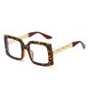 Women's Large Frame Square Sunglasses with Chain Temples