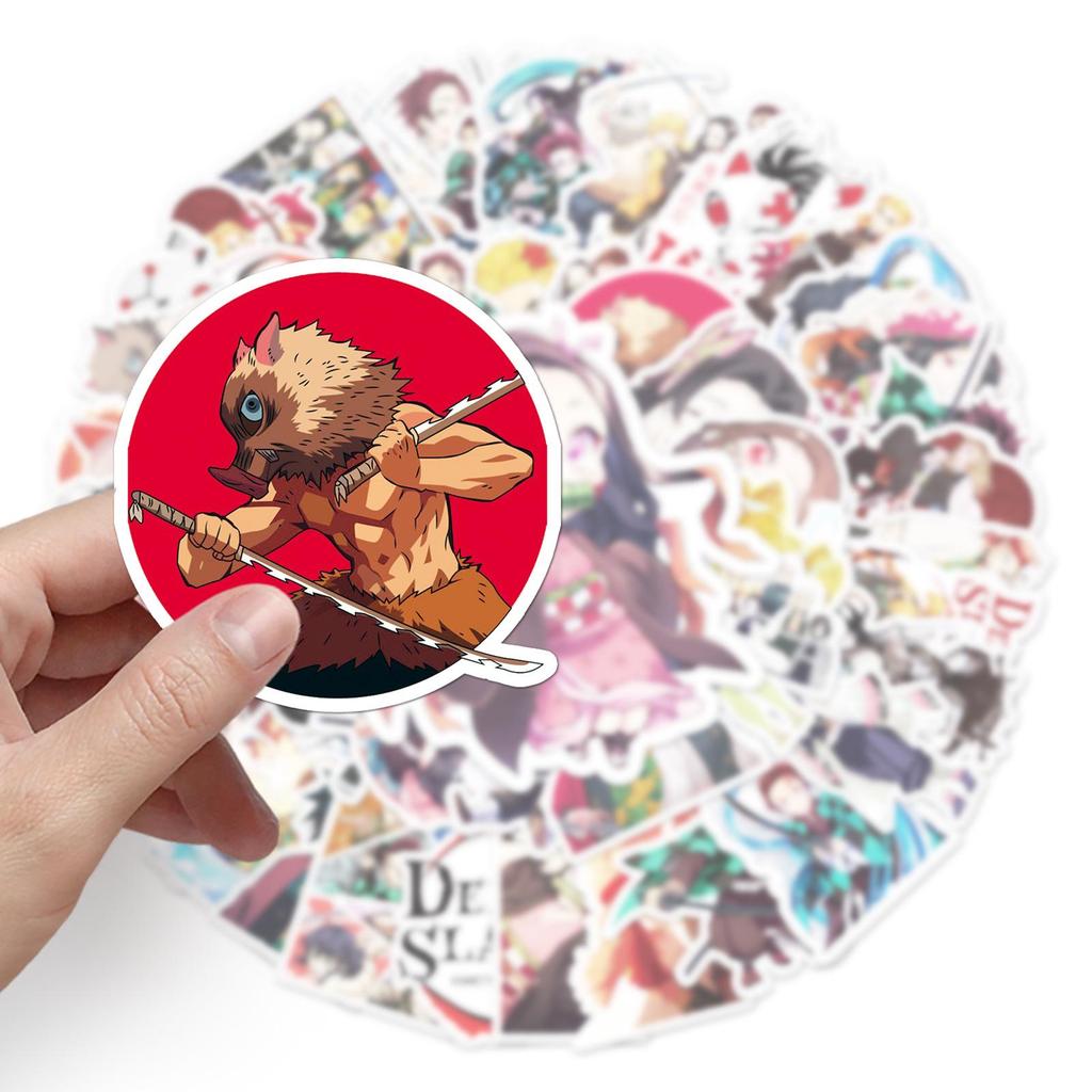 50 samolepek Demon Slayer pro notebooky, koloběžky, kufry, auta a motocykly