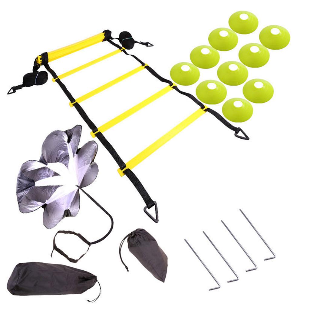 Agility Speed Ladder Soccer Ball Football Flexibility Training Ladder and Carry Bag for Kids Adults Sports Equipment Set