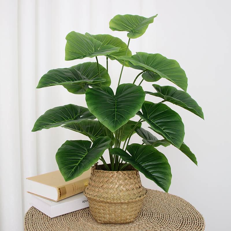 Artificial Bionic Green Plants: Floor-Standing Turtle Back Leaves Ornament for Living Room and Bedroom Decor