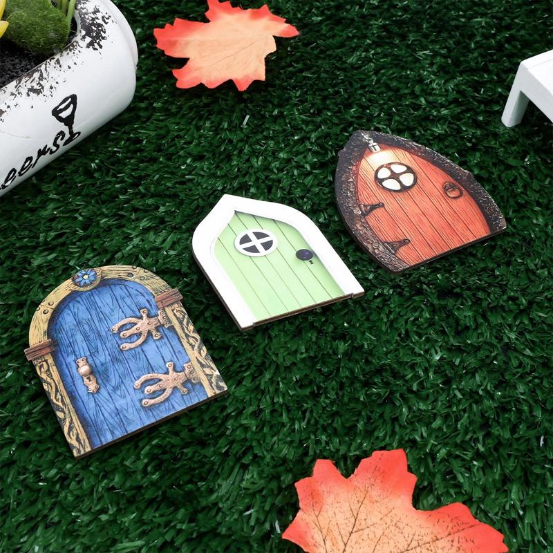 6 Pcs Garden Fairy Gnome Elf Miniature Figurines Window Door Home Garden Ornaments Art Sculpture Tree House Door Statue