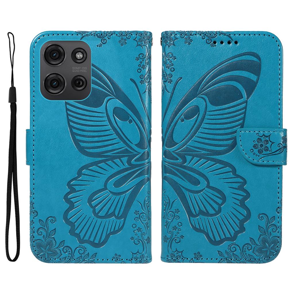 For Motorola Moto G75 5G Case Butterfly Pattern Leather Wallet Flip Phone Cover