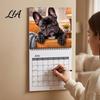 Haustier-Themen-Geschenk 2027 Französische Bulldoggen Wandkalender, Jan.2027 - Dez.2027 12 Monatsplaner, Niedlicher Dicker Papierplaner Hunde Hängekalender für