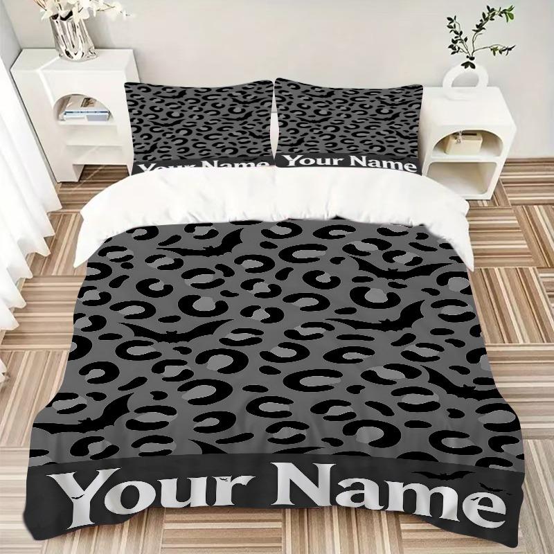 Gothic Bat Spot Bedding Set Personalized Washable Custom 3Pcs Duvet Cover Pillowcases Soft Microfiber Home Bedroom Gift