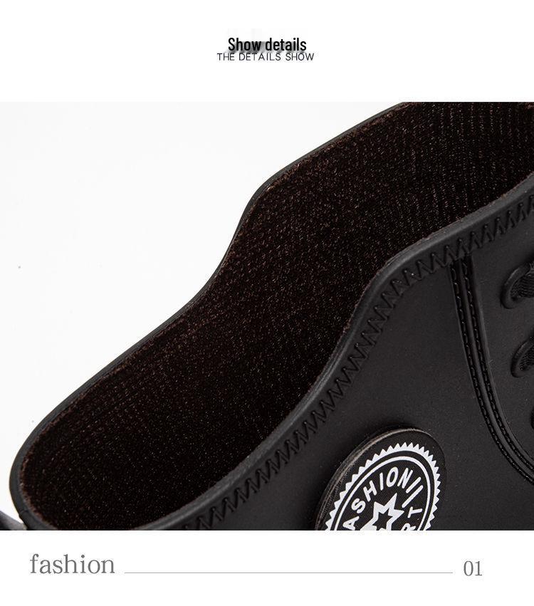 Men's Wear-Resistant Short Non-Slip Rubber Rain Boots for Work, Car Washing, and Fishing - Waterproof and Fashionable Mid-Tube Design